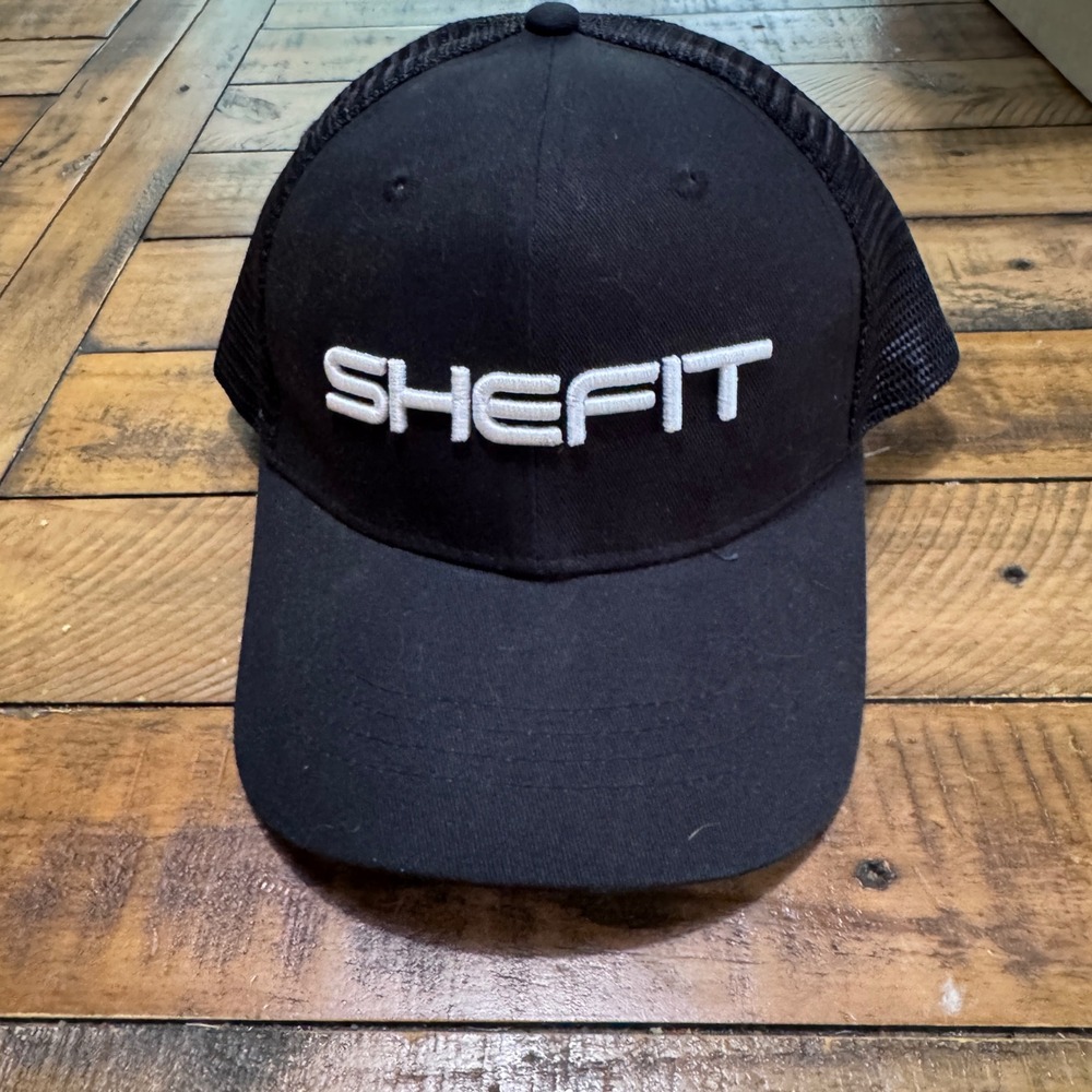 Shefit Trucker Hat Womens‎ OSFM Black Solid Mesh Snapback Baseball Cap